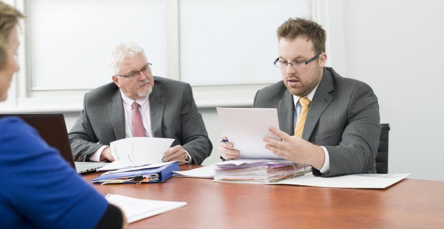 Criminal Lawyers and Traffic Lawyers Adelaide staff reviewing case in Williams offices.