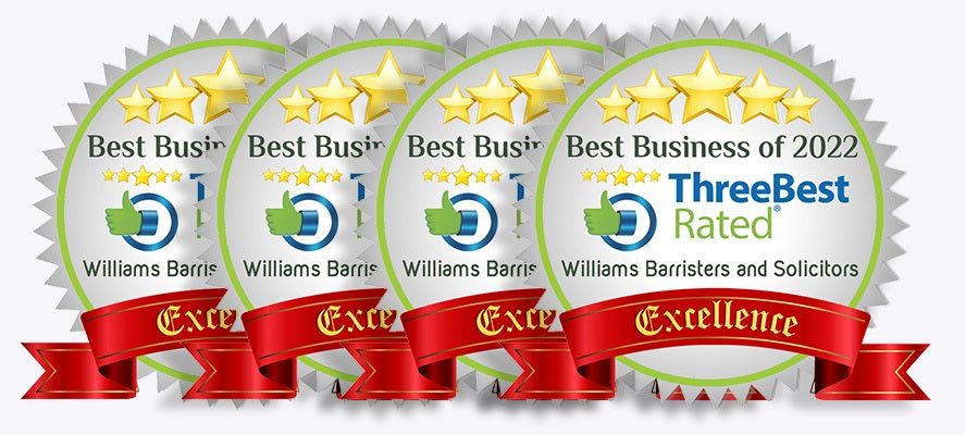 Best Business of 2022 award - Williams Lawyers